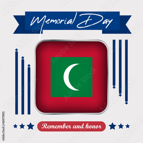 Maldives Memorial Day Vector Illustration