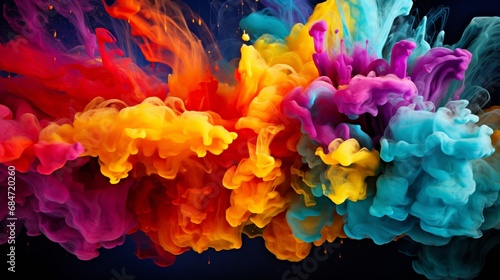 A mesmerizing splash of liquid colors, creating an abstract explosion of beauty.