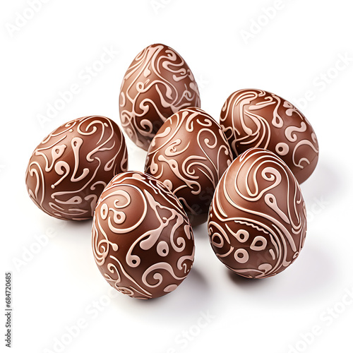 Chocolate Easter Eggs isolated on a white background