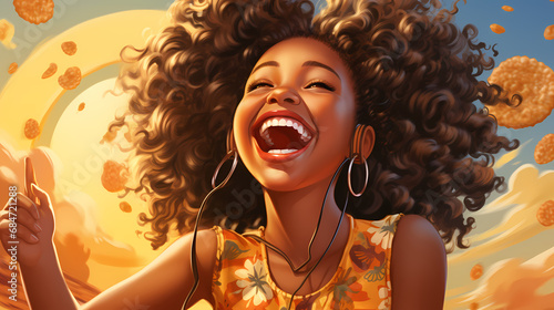 Wallpaper Mural Girl eats food, delicious meal and joy Torontodigital.ca