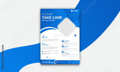 flyer design template, vector dental flyer, medical flyer