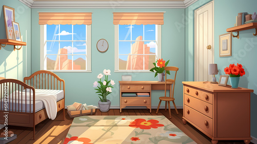 Cozy interior bedroom with ...