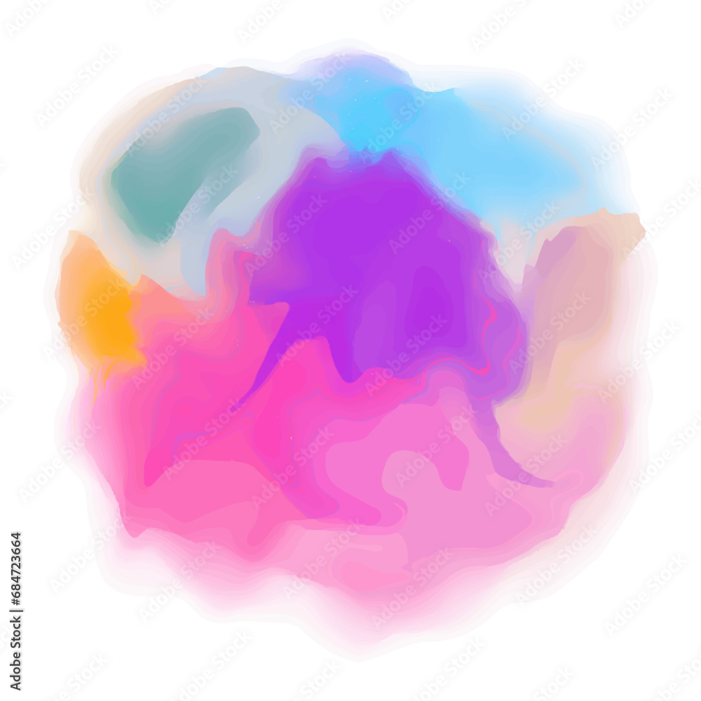 Watercolor spot, isolated on a white background.   Hand-drawn illustration.  Vector