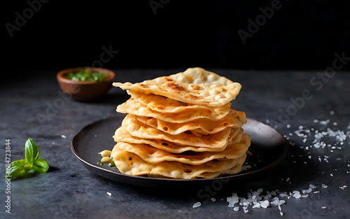 Capture the essence of Papadum in a mouthwatering food photography shot Generative AI photo