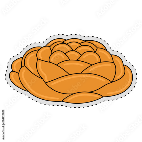 Colored hannukah challah icon Vector illustration