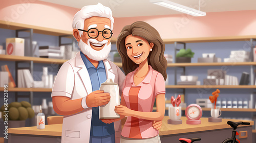 Beautiful old couple in love