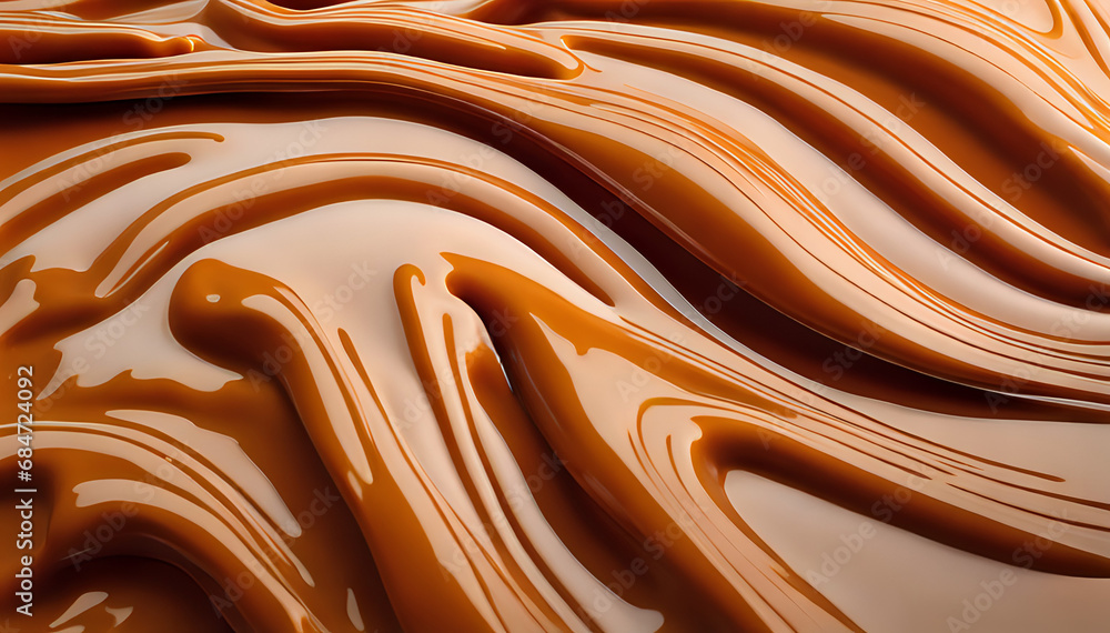 Caramel concept in a flow of waves Set composition of food photography concept Caramel concept in a flow of waves Set composition of food photography concept