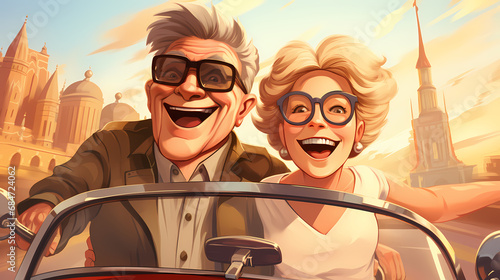 Beautiful old couple in love