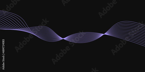 Abstract Black background with a glowing abstract waves. Abstract wave element for design. Digital frequency track equalizer, Futuristic background design. Long exposure, Light painting photography.
