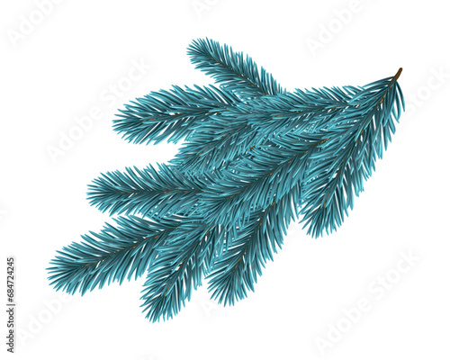 Blue Christmas Fir Branch