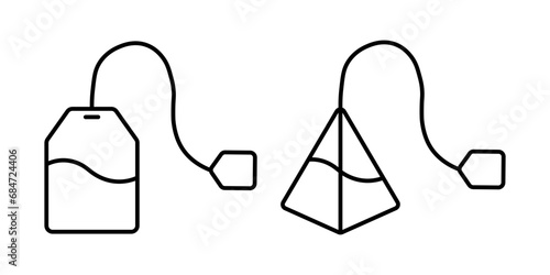 Tea bags icon set simple design