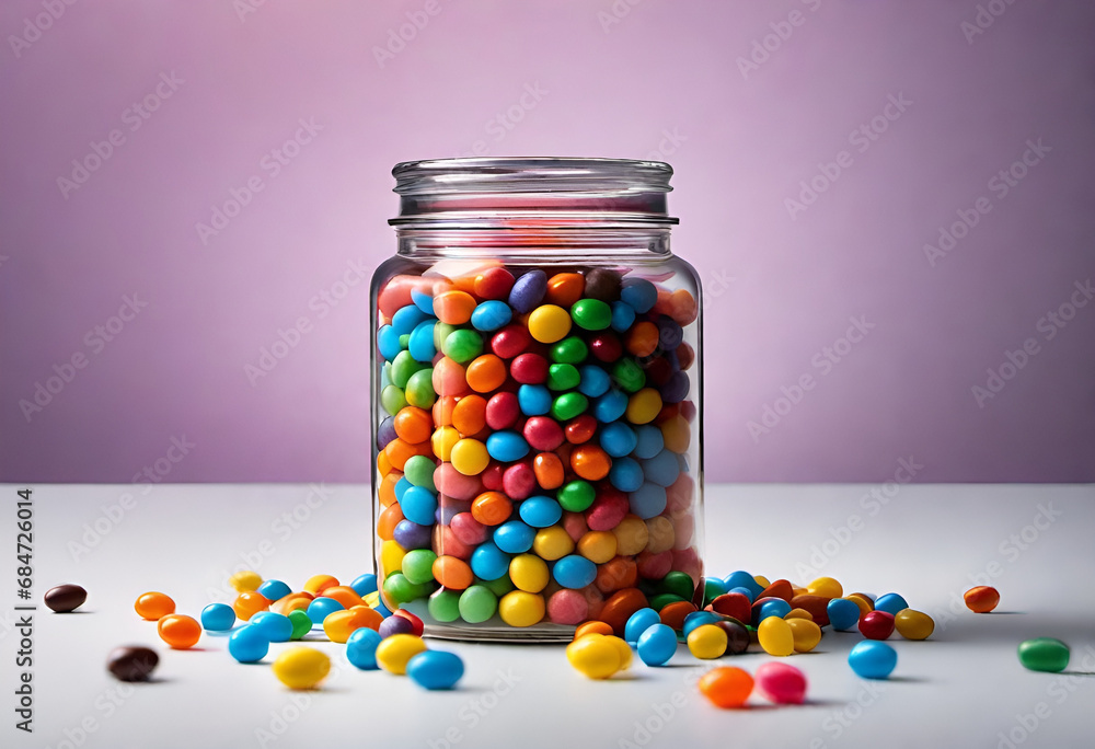 jar full of candy in minimal style jar full of candy in minimal style