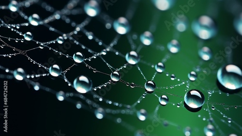 Dewdrops on a spiderweb