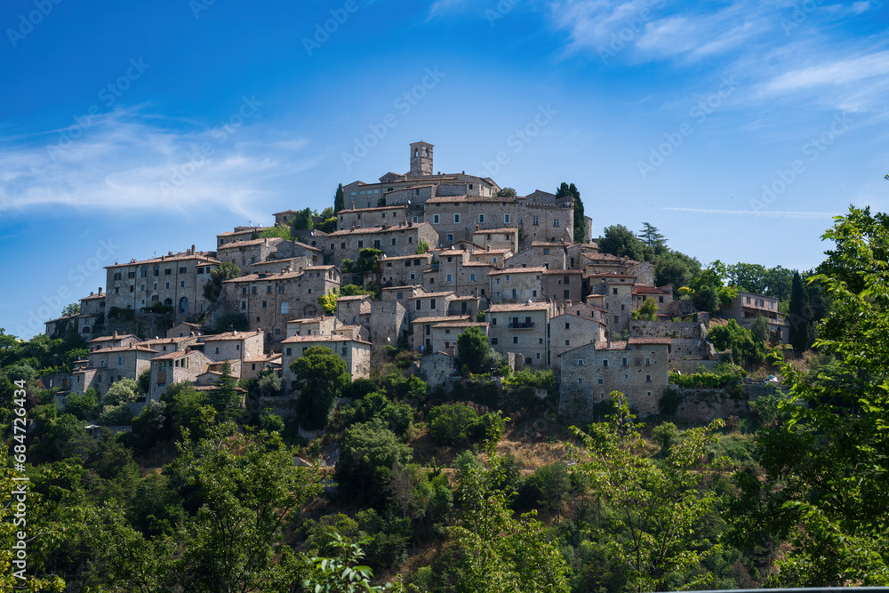 View of Labro, historic village in Rieti province