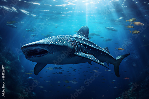 whale shark swimming in ocean  © damien