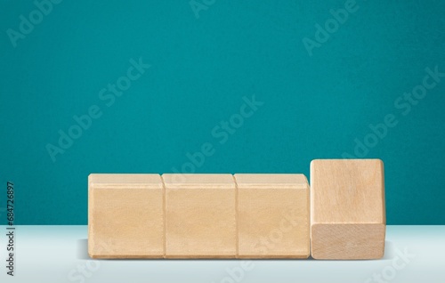 Symbol for climate conference. Set of wooden cubes photo