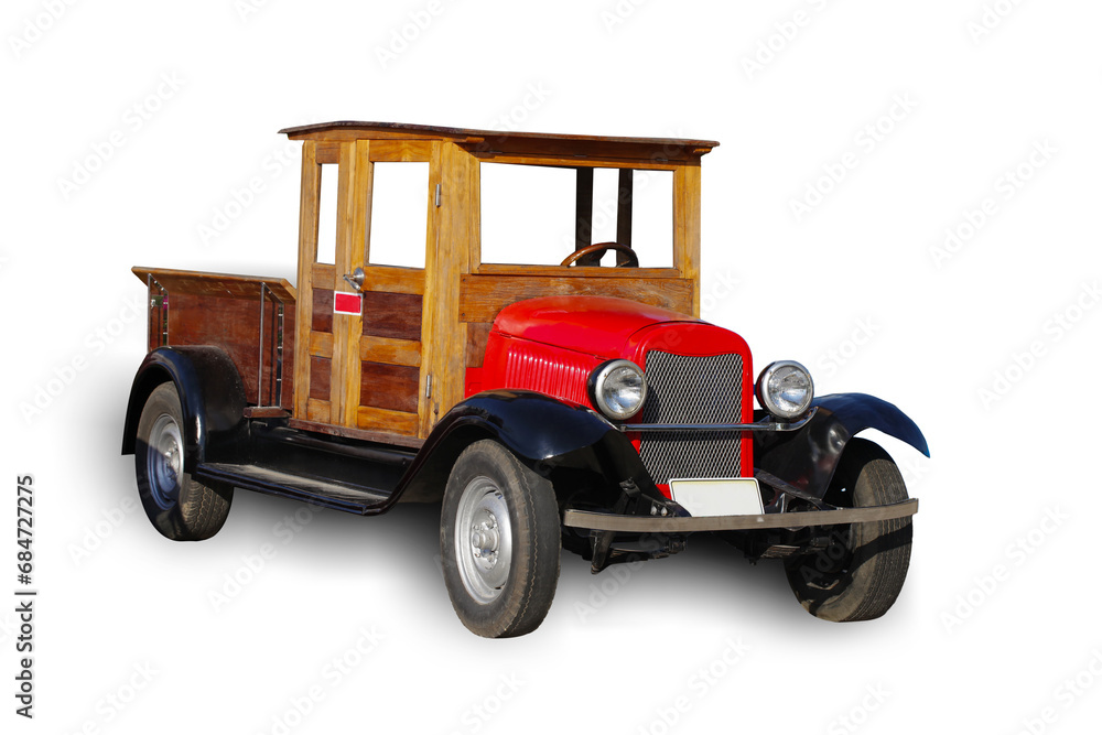 classic vintage car isolated on white background with clipping path.