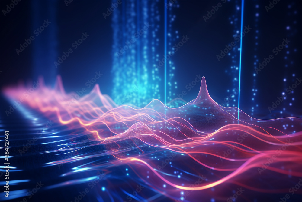 Explore the synergy of blockchain data fields, network line connections, and the concept of AI technology in this dynamic wallpaper. Ai generated