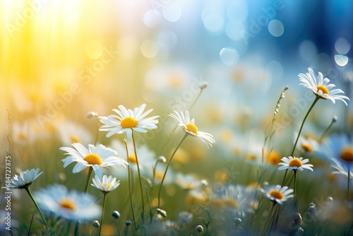 beauty of a summer field adorned with daisies photo