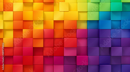 Rainbow gradient square assembly Assembling
