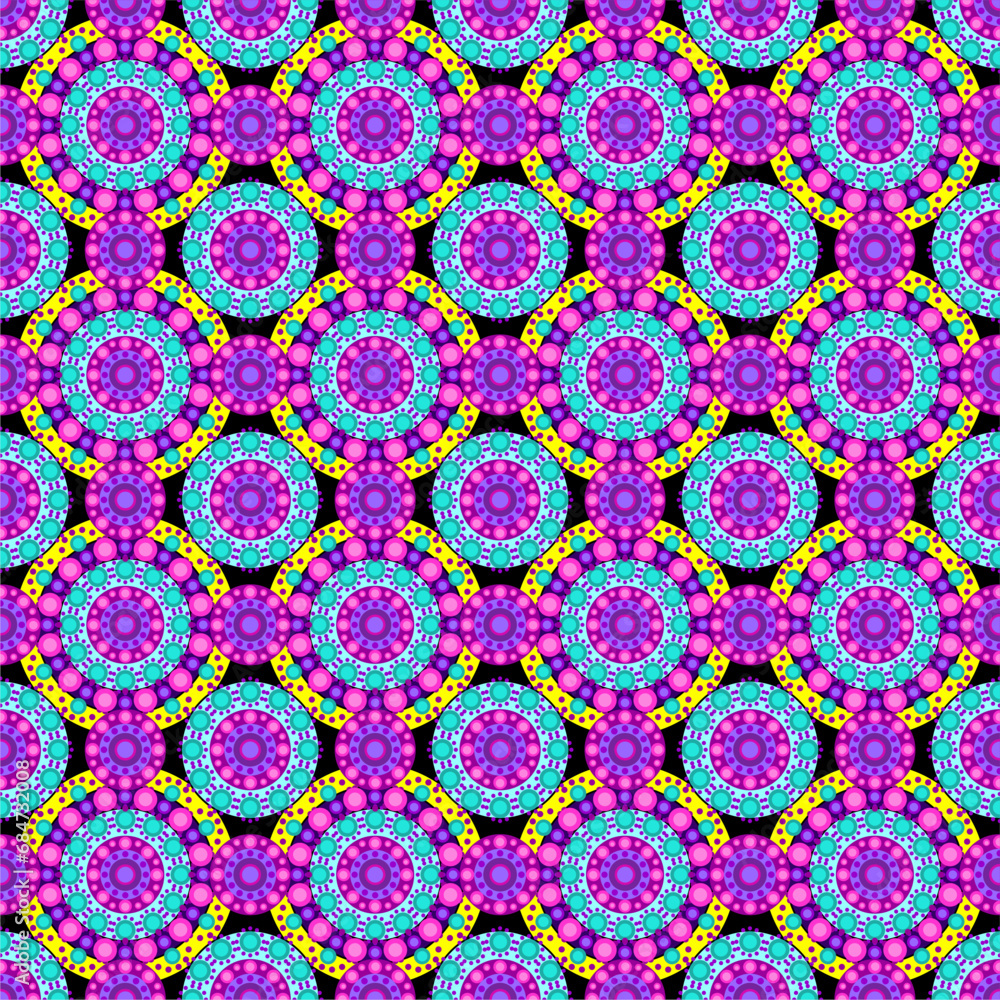 Seamless pattern with dot painting mandalas art ornament decor design wallpaper print Seamless pattern with dot painting mandalas art ornament decor design wallpaper print