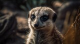 Close up of a meerkat (Suricata suricatta). Wilderness Concept. Wildlife Concept.