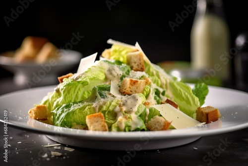 classic Caesar salad  radiating freshness and culinary elegance