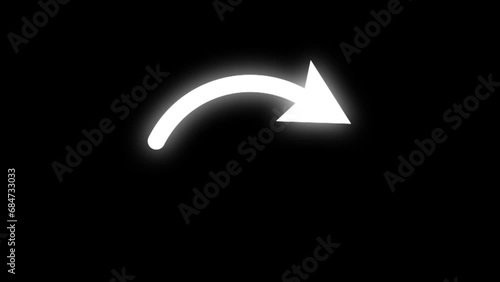 Looped animation of arrows on a transparent background. Alpha channel