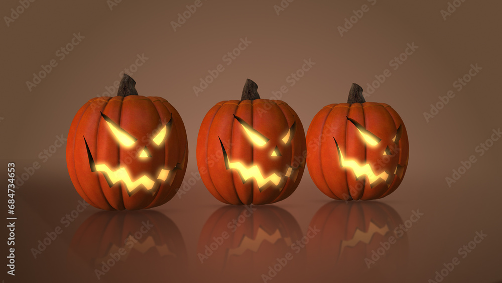 Halloween Jack-o'-lantern background with pumpkins
Halloween Jack-o'-lantern background with pumpkins