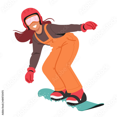 Fearless Kid Glides Down Snowy Slopes On Snowboard, Carving Through The Winter Wonderland With Joyous Skill