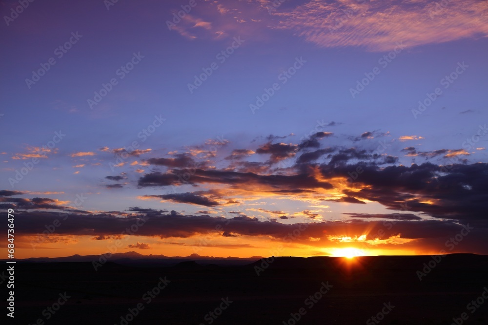 Sunset sky in Ouarzazate, Morocco