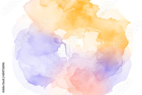 Abstract yellow and purple watercolor background, shape, design element. Colorful hand painted texture. abstract splash background