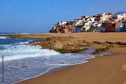 Morocco Tifnit beach town. Places of Morocco. photo