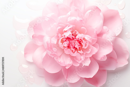Close-up of a Fully Bloomed Peony Flower, Generative AI