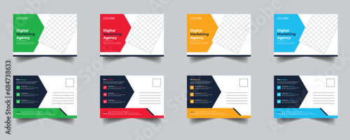Modern Creative Corporate Post Card Template, Vector Template for Opening Invitation Editable,  Professional Business Postcard Design, Event Card Design, Invitation Design, Direct Mail EDDM Template