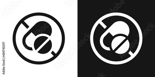No antibiotics sign. Not tablet and capsule icon