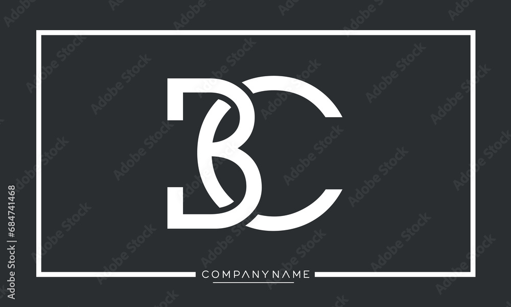 BC or CB Alphabet Letters Logo Monogram BC or CB Alphabet Letters Logo Monogram