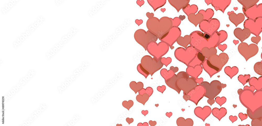 hearts on a pink background. 3d render illustration for advertising. Valentine's Day. hearts on a pink background. 3d render illustration for advertising. Valentine's Day.