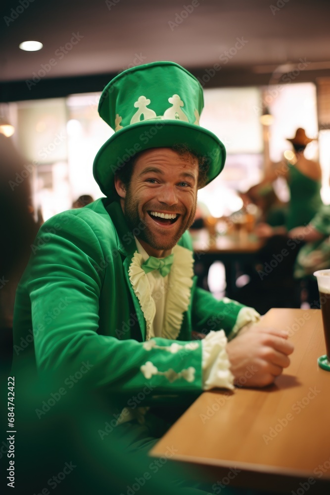 Funny person celebrating St Patrick's day Funny person celebrating St Patrick's day