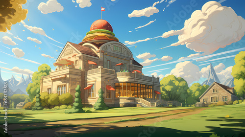 Colorful fairytale house in...