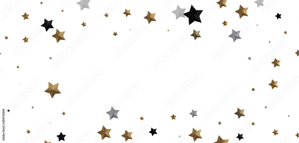 Obraz premium Golden Rainfall: Lose Yourself in a Mesmerizing 3D Stars Downpour