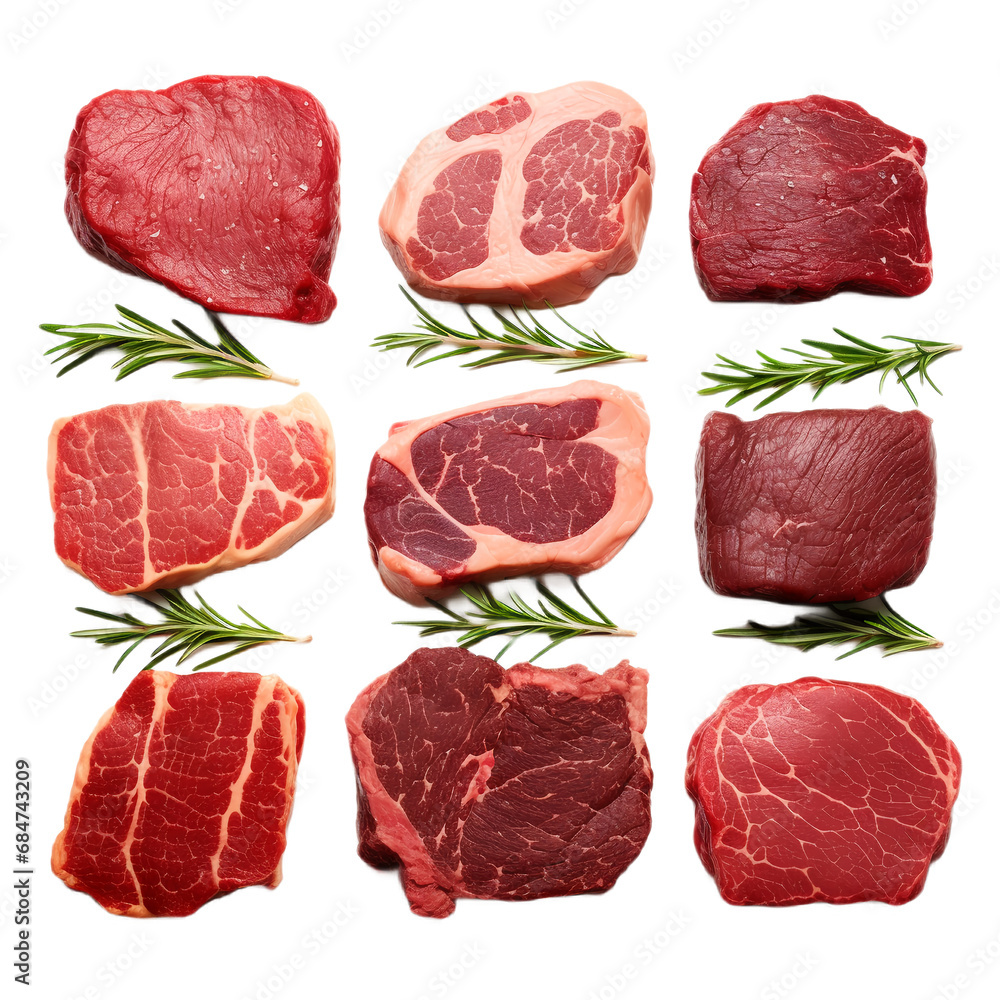 collection of raw meat collection of raw meat