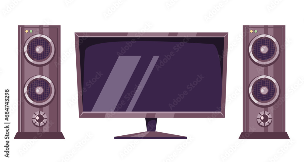 TV screen television cinema monitor mockup movie watch concept. Vector flat graphic design illustration TV screen television cinema monitor mockup movie watch concept. Vector flat graphic design illustration