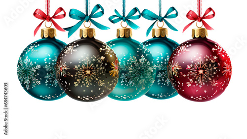 christmas balls on white background, PNG