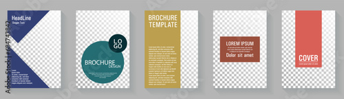 Colorful cover page template premium vector collection. Promotion publication mockups.