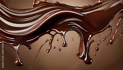 Chocolate concept in a flow of waves Set composition of food photography concept