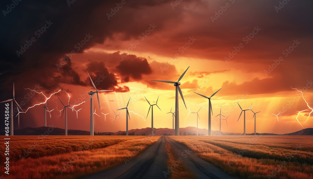 Obraz premium Wind Farm Management, Manages and maintains wind farms for energy production