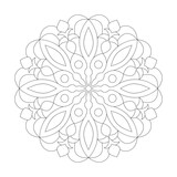 Simple flower design Mandala Coloring book page vector file