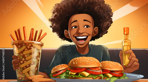 Illustration of a cartoon b...