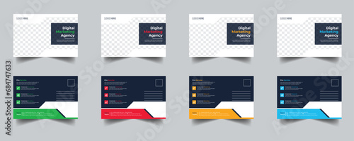 Modern Creative Corporate Post Card Template, Vector Template for Opening Invitation Editable, Professional Business Postcard Design, Event Card Design, Invitation Design, Direct Mail EDDM Template